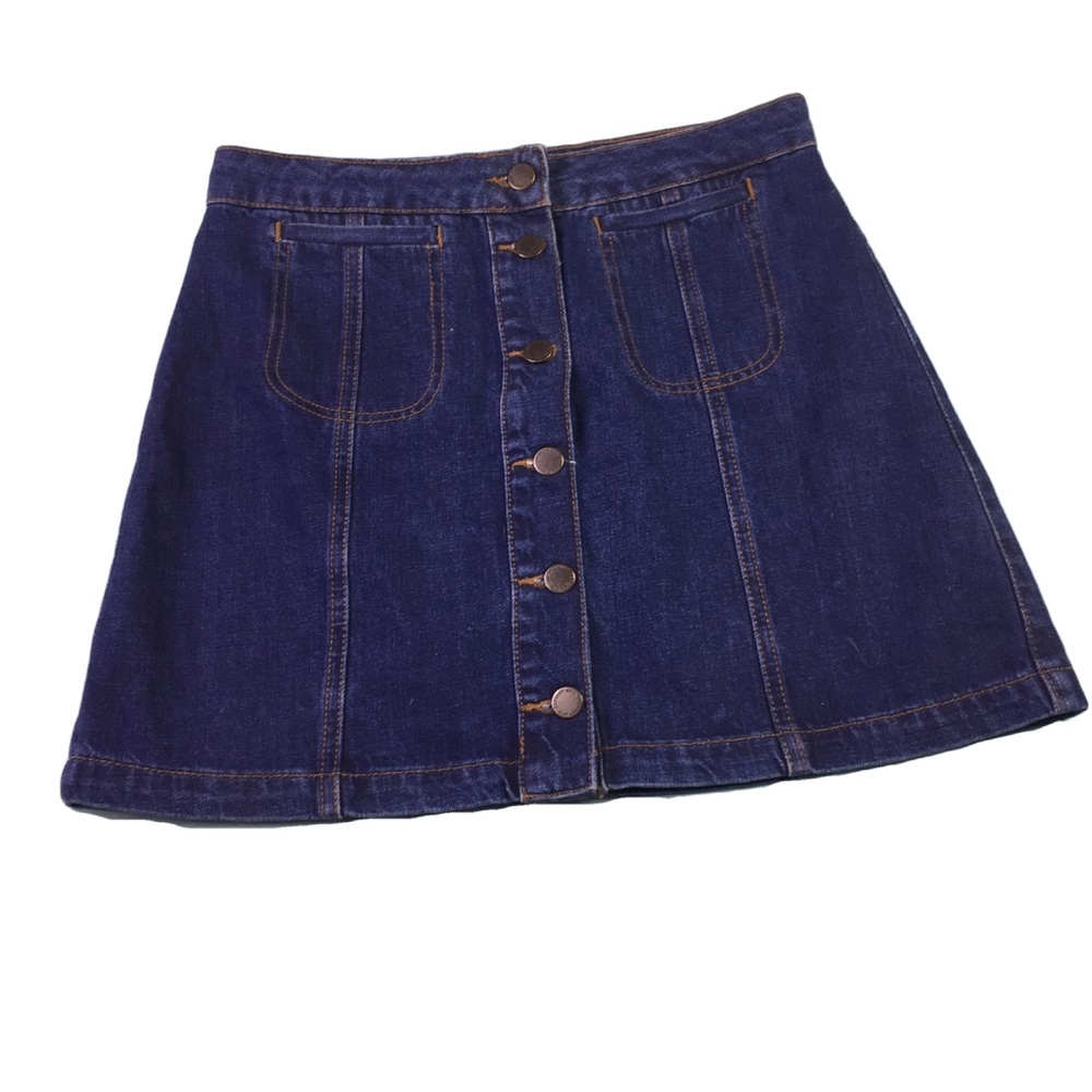 Topshop Moto denim skater style skirt Sz 30 waist - Picture 2 of 6